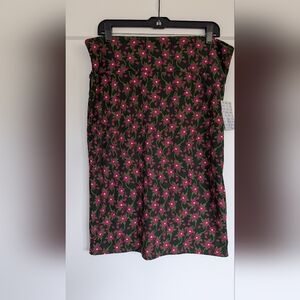 LuLaRoe Cassie Green and Pink Floral Pencil Skirt XL 18-20